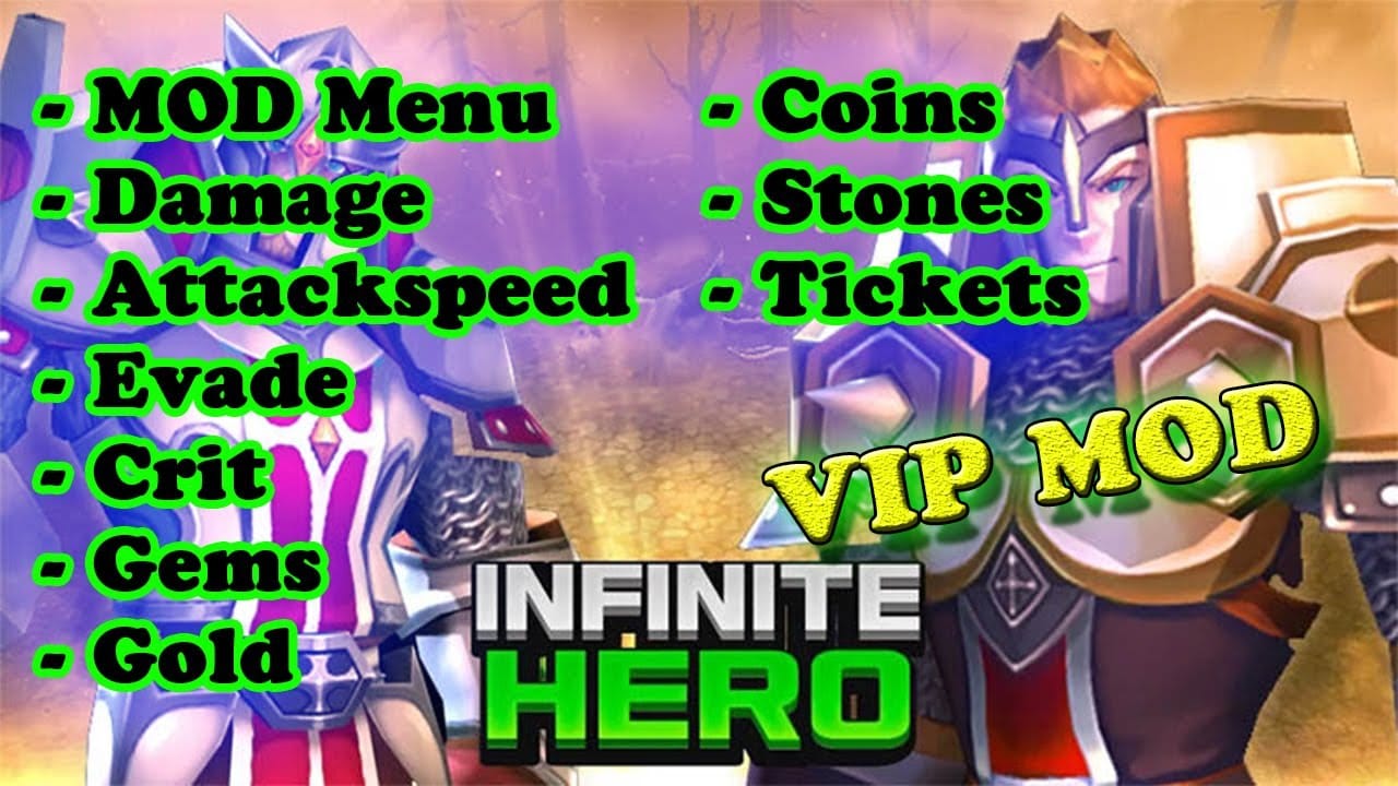 Android VIP - INFINITE HERO 3D Idle RPG MOD Menu APK, Damage, Speed, Crit,  Evade, Gold, Gems & more
